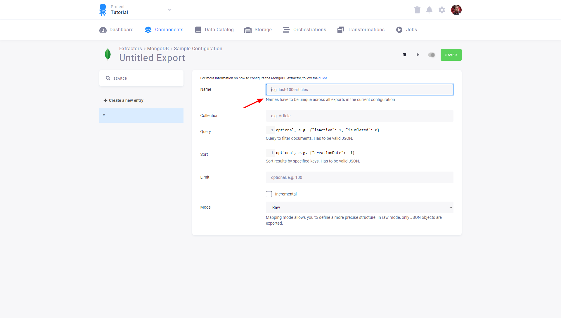 MongoDB new export
