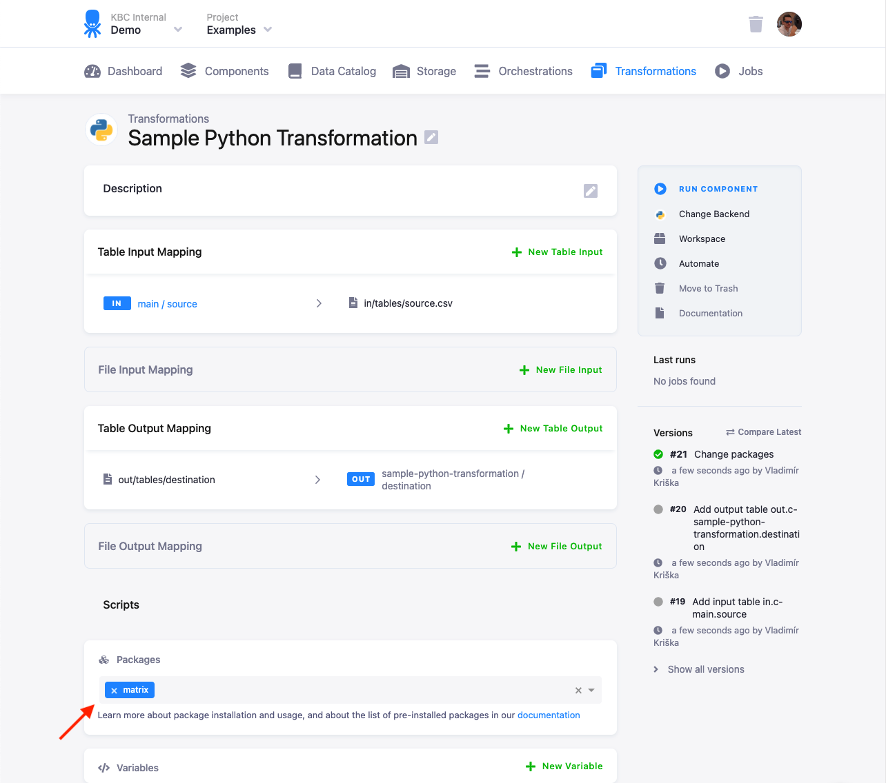 Screenshot - Package Configuration